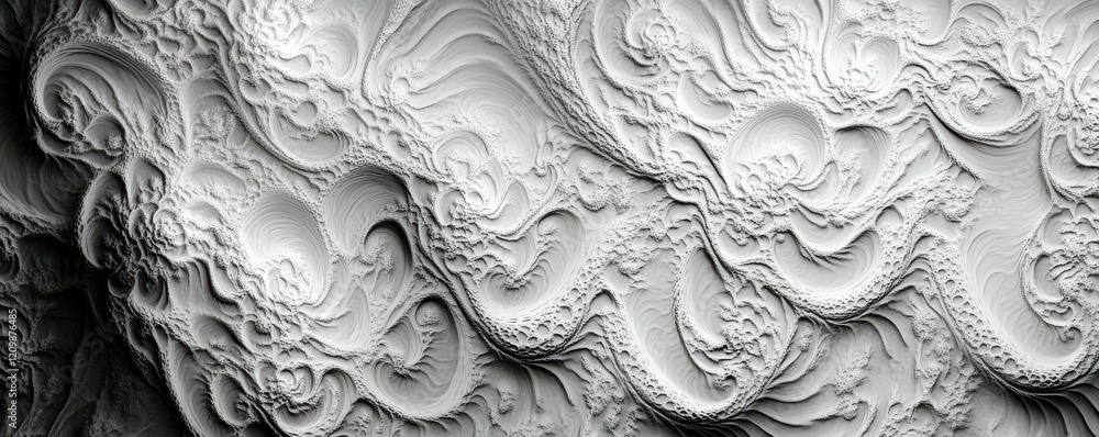 Poster a fractal pattern infinitely expanding and intertwining, creating a hypnotic dance of shapes, repres