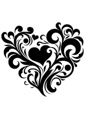 Heart SVG, Heart Svg Bundle, Dripping Heart Svg, Heart Cut File, Heart Silhouette, Heart Clipart, Valentine’s Day Svg, Flourish Swirl Heart, Heart Vector