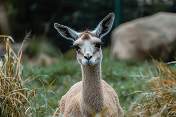 Portrait of a Majestic Animal in a Natural Habitat Surrounded by Greenery and Soft Light