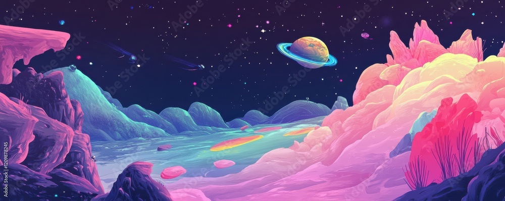 Poster astronaut floating in outer space with earth in the background
