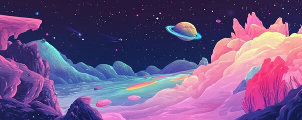 Naklejka premium Astronaut floating in outer space with Earth in the background