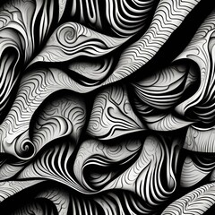 Intricate black and white seamless design