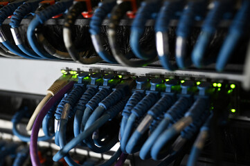 server cables, server room, internet network, computer network