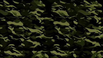 camouflage vector, military print, dark background, green color, stylish design