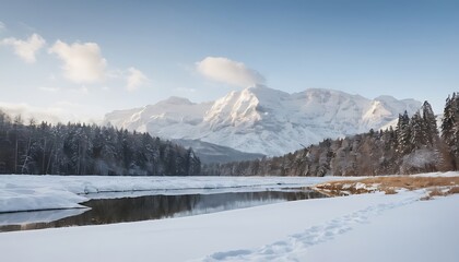 Winter Landscape with Snow Isolated on Transparent Background. 5