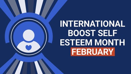 International Boost Self Esteem Month february web banner design illustration 