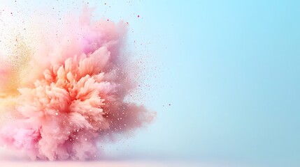 Dynamic abstract background with pastel color explosion in creative art studio