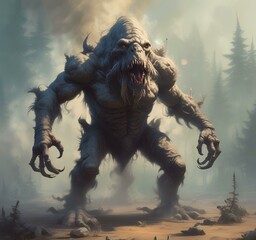 Obraz premium Illustration of dusty spooky monster