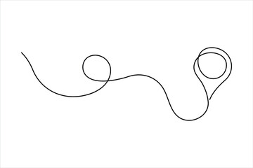 One continuous line art drawing of Location and path pointers vector illustration
