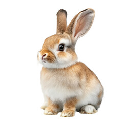 Obraz premium cute. fluffy rabbit sitting gracefully. showcasing its soft fur and large ears. embodying the charm and innocence often associated with bunnies this depiction is perfect for children's books. educatio