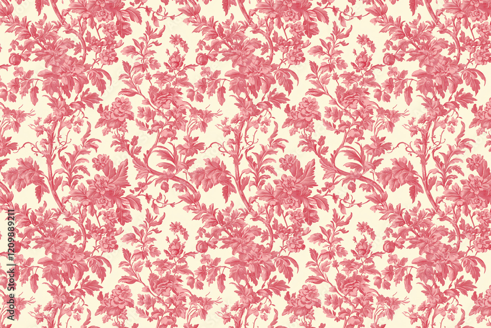 Aufkleber floral toile tapestry pattern. vintage botanical wallpaper pattern. background image. created with g