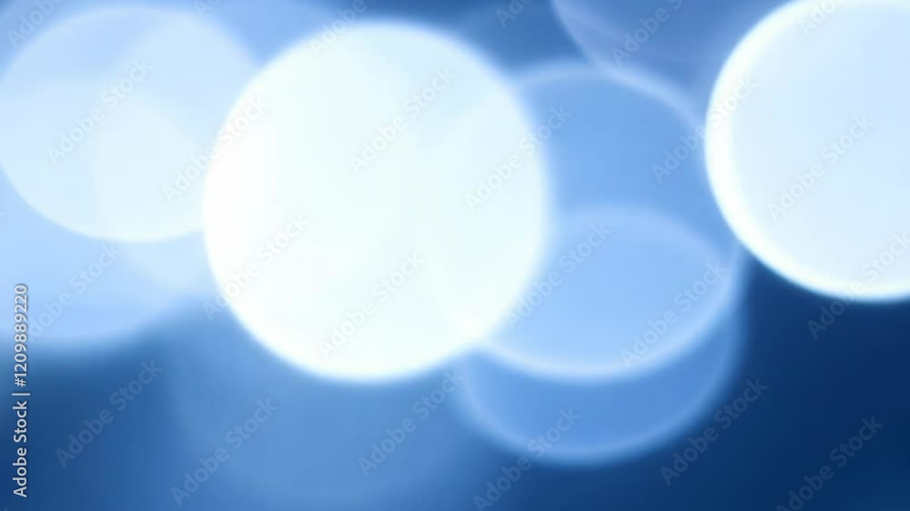 Poster blue bokeh lights floating on indigo seamless looping motion background