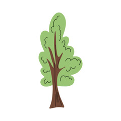 A hand-drawn vector illustration of a single green tree. Perfect for creating natural scenes, backgrounds, and illustrations.