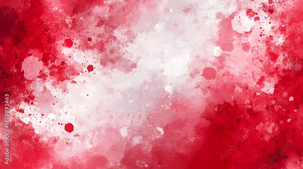 Poster A vibrant abstract background featuring splashes of red and white, creating a dynamic and energetic visual effect