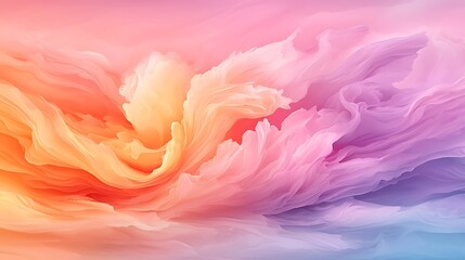 Creative perspective dynamic abstract background with pastel waves in digital art