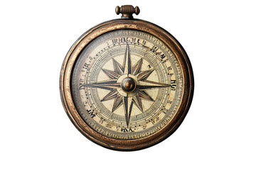 vintage brass compass with a detailed compass rose and directional markings. symbolizing navigation and exploration its aged appearance suggests historical significance. making it a representation of