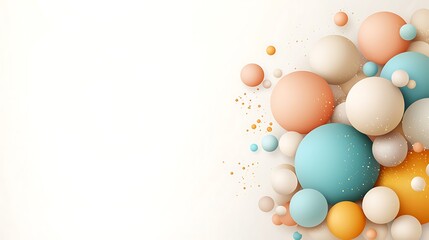 Creative abstract background with pastel color spheres artistic design minimalist concept
