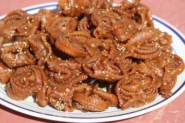 Chebakia Close Up, Traditional Moroccan Cookie