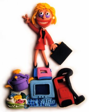 Mujer trabajadora. Plastilina.