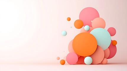 Abstract background with pastel color circles digital art studio environment creative viewpoint