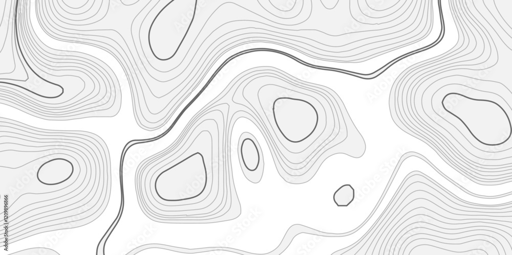 Poster abstract stylized modern topographic contours map line background, concept circle out line topograph