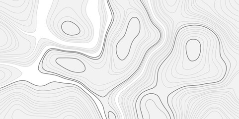 Abstract topographical linier graphics map background. Patterns topographic line map. Vintage outdoors style, Black and white contours stylized height topography lines map. Vector illustration.