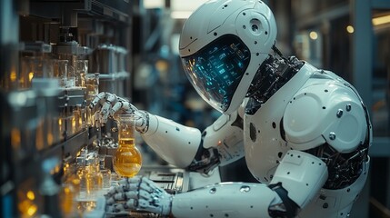 Fototapeta premium An image of chromosomes in a petri dish, with a focus on the process of genetic mutation and cell growth. 278