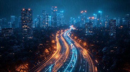 Fototapeta premium A 3D visualization of the genetic code as a spiral staircase made of glowing nucleotides, symbolizing DNA structure. 303