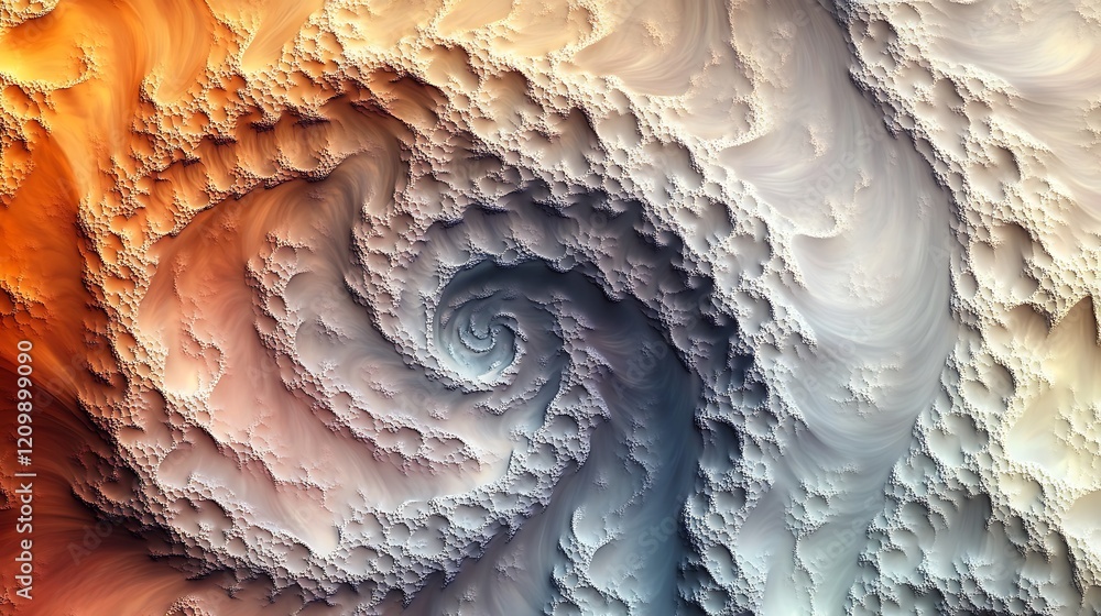 Poster abstract swirling fractal art: a vortex of color and texture