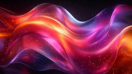 Obraz premium An abstract 3D digital object with flowing liquid-like patterns, glowing edges, and vibrant color transitions. 476