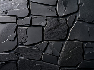 Fototapeta premium Mur en pierres noirs en fond