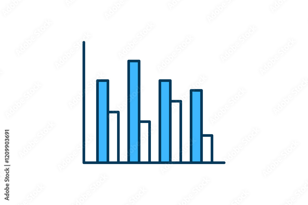 Poster pie chart icon. icon related to office. suitable for web site, app, user interfaces, printable etc. 