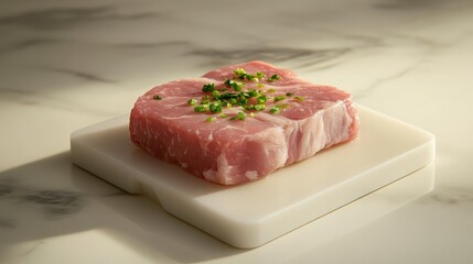 Sizzling grilled meat, a culinary masterpiece on pristine white plate sizzling