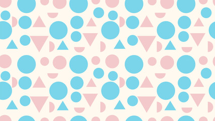 Vector illustration of geometric seamless pattern, minimalist style, pastel pinks and blues, giving a simple and soft feel for designs, prints, wrapping paper, cards, modern products.