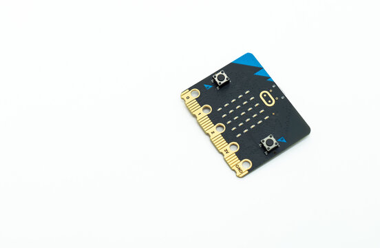 Micro:bit single board educational computer for students to create learn and code. Bradford, UK 01 21 2025