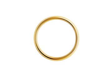 simple. elegant gold ring placed on a clean. white background. emphasizing its smooth curves and shiny surface the minimalistic design highlights the ring's craftsmanship and could represent themes of