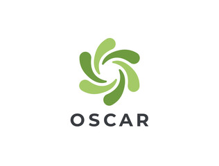 Abstract Motion Logo. Creative Dynamic Round Logotype. Connection Symbol.