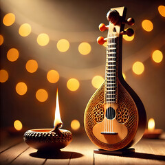 Sarasvati for happy Vasant Panchami poster, banner, background design