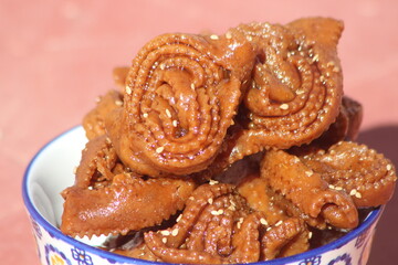 Chebakia Close Up, Traditional Moroccan Cookie