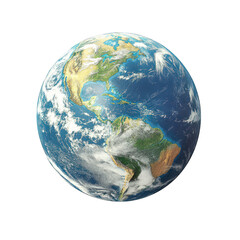 a realistic depiction of earth showcasing the continents and oceans. emphasizing the planet's natural beauty and diversity to highlight environmental awareness and the interconnectedness of global eco