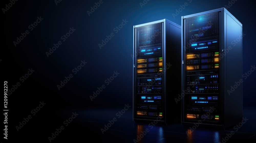 Poster two servers, diverse configurations for enhanced data processing capabilities in modern infrastructu