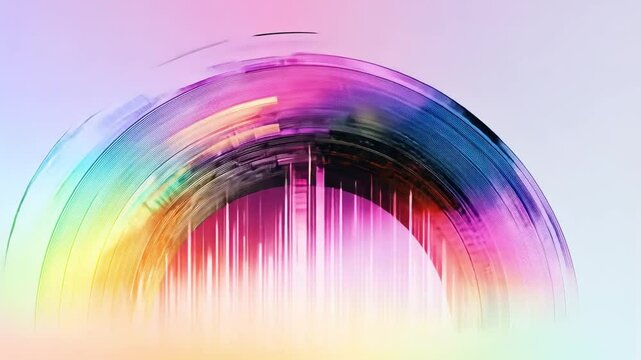 Rainbow arching across a soft pastel background, evoking a sense of joy and tranquility