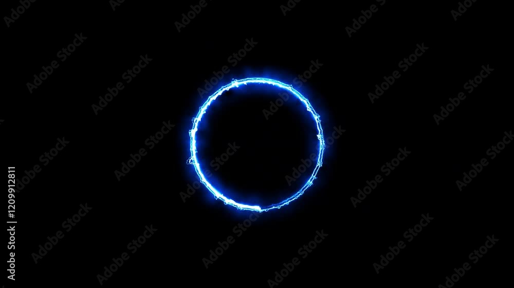 Poster abstract neon looped circle on a transparent background. luminous banner animation. neon light circl