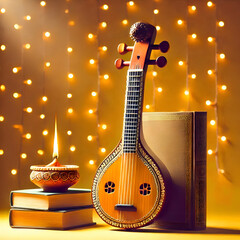 Sarasvati for happy Vasant Panchami poster, banner, background design