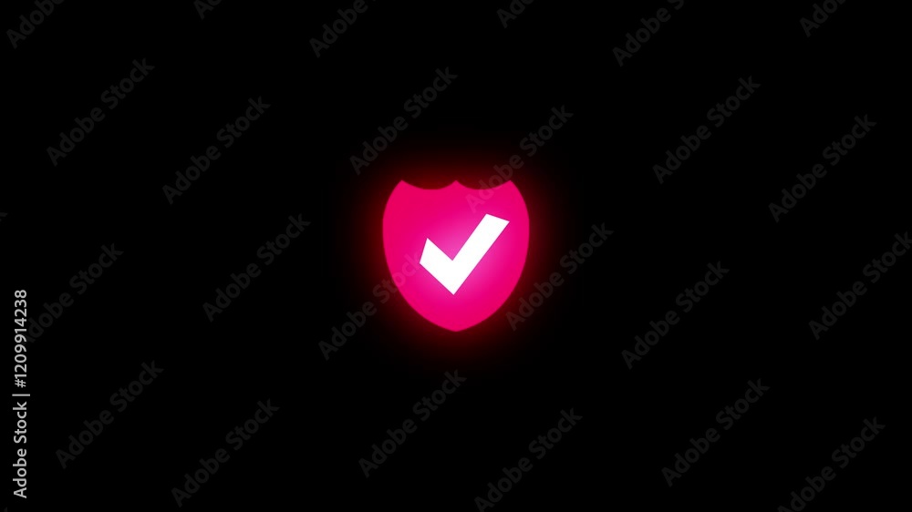 Poster check mark icon animation on black background. security check mark icon animation on black backgroun
