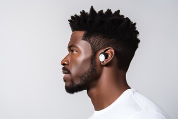Obraz premium Earbuds adult man individuality