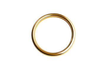 simple. elegant gold ring placed on a white background. showcasing its smooth surface and reflective qualities the ring symbolizes commitment and love. often associated with weddings and engagements i