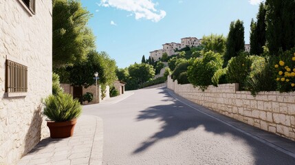 Sunny Mediterranean Hillside Village