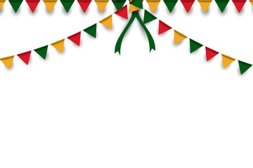 Fototapeta premium African Flag Garland Isolated Background.
