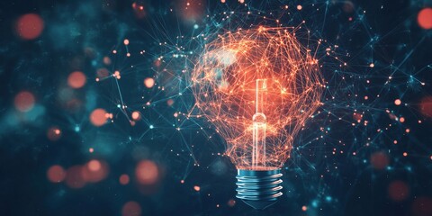 Glowing bulb. Idea, uniqueness, leadership and different concept., Generative AI